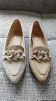 Stylish Gabor Loafers with Chain Detail, Size 6.5 (39.5)