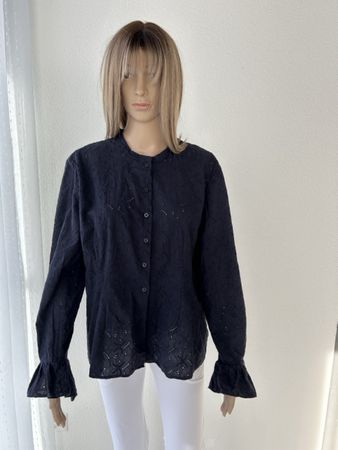 Ralph Lauren Cotton Eyelet Blouse - Size 16 - Ruffle Cuff