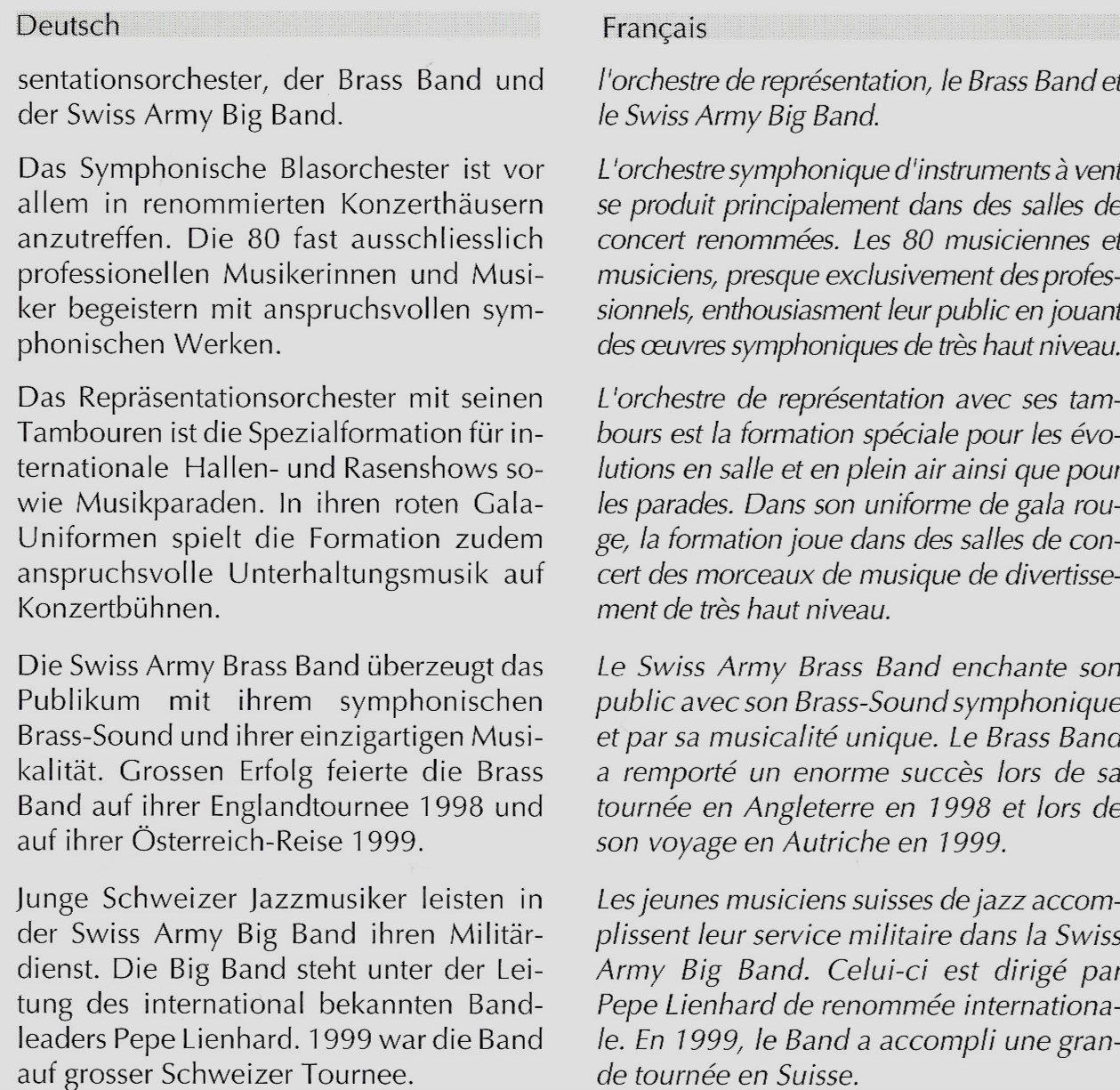 CDs: Schweizer Armeespiel AN DER MUBA 2000 Blasmusik CD – D'occasion à Kandergrund par Sososo 3