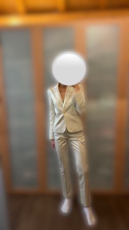 Satin Damen-Anzug, Versace Jeans Couture, weiss/ecru
