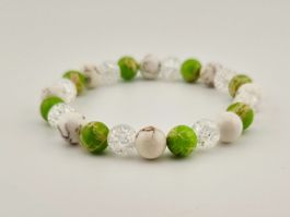Stein-Armband Regalit Howlith und Bergkristall Natursteine