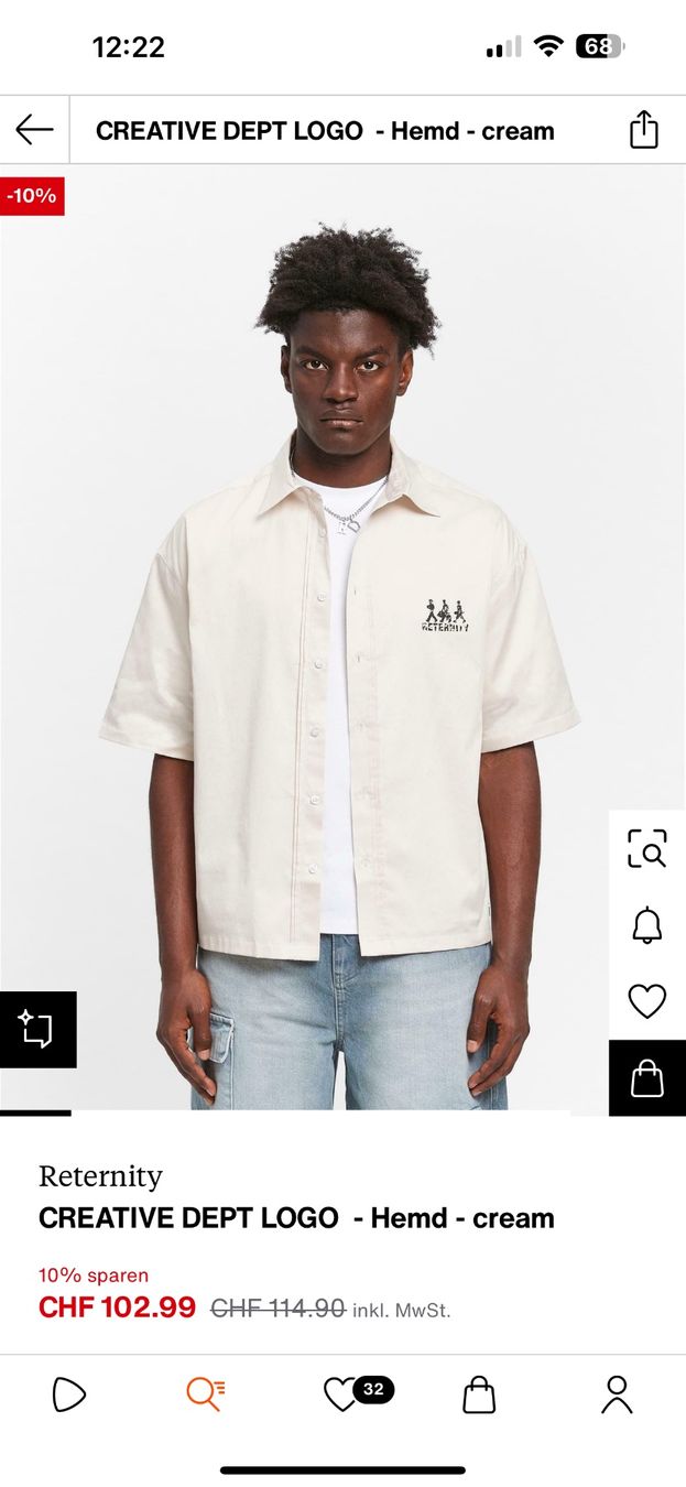 Camicie: Reternity Kurzarmhemd beige / Grösse M – Nuovo e nell'imballaggio originale da Abtwil SG venduto da PauloDybala10 5