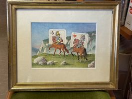 Karten Spähtrupp Aquarell signiert
