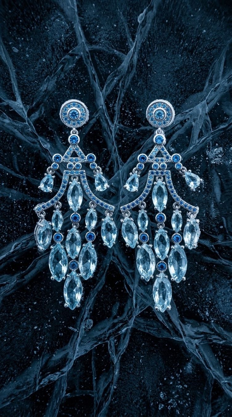Boucles d'oreille: Boucles d'oreilles pendantes bleu argentées – D'occasion à St-Maurice par Sandrinette123