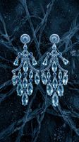 Boucles d'oreilles pendantes bleu argentées