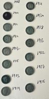15 pièces de 5 centimes suisse 1908 31 01 30 11 28 12 13 22