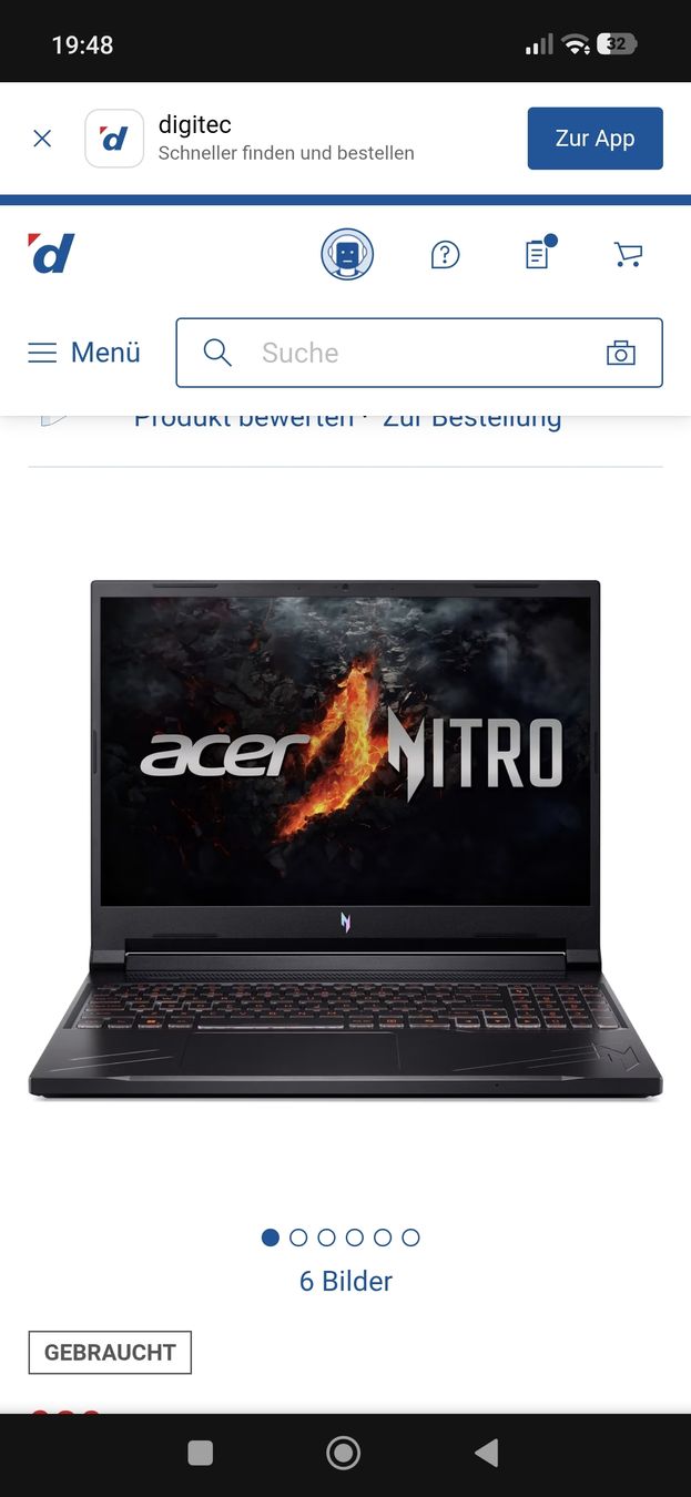 Acer Notebook: Gamer Notebook Acer Nitro V16 – Nuovo (secondo la descrizione) da Trubschachen venduto da alex_feuz 3