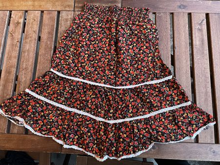 Topshop Stufenrock Blumenmuster Gr. 38 mit Spitze Boho 🍂