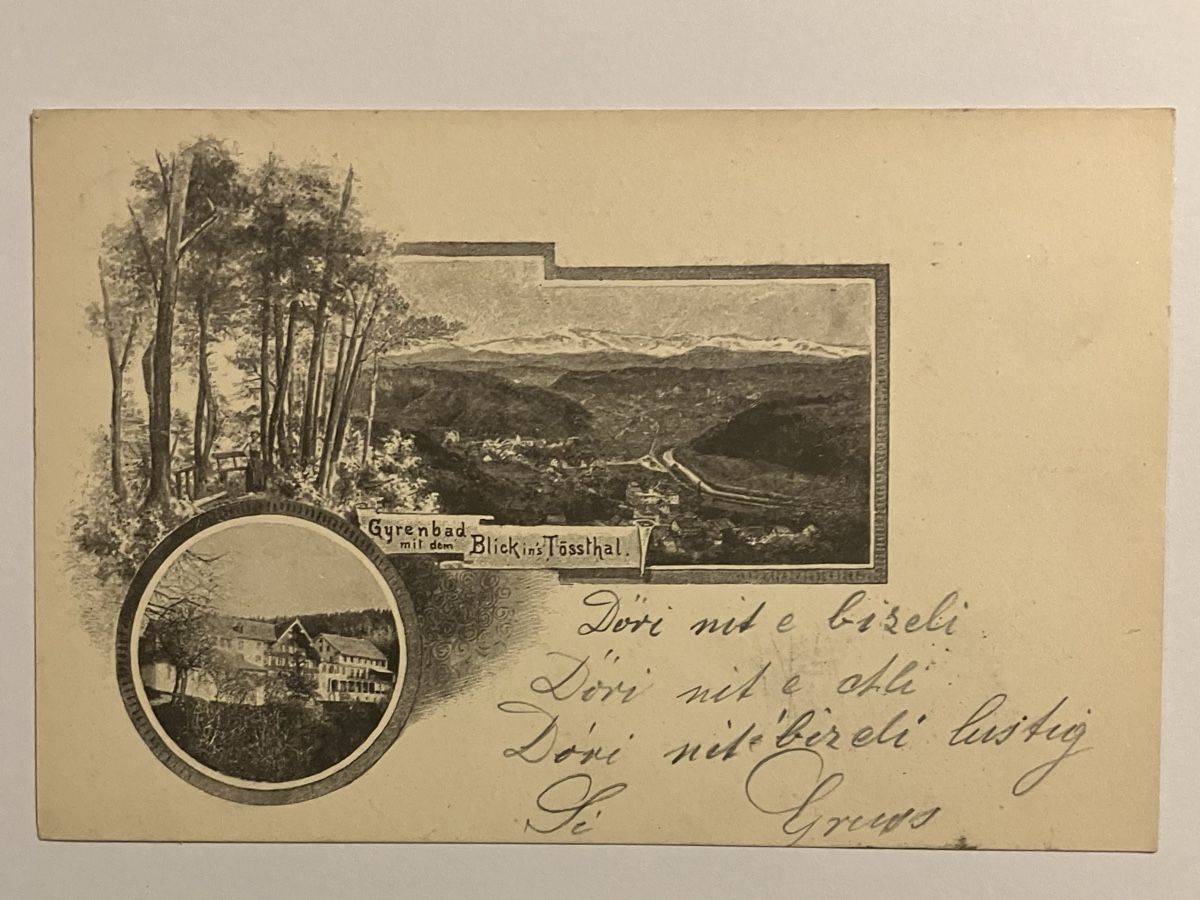 Cartoline postali: Alte Ansichtskarte Gyrenbad mit Tösstal, 1898 – Usato da Bauma venduto da Baumer71