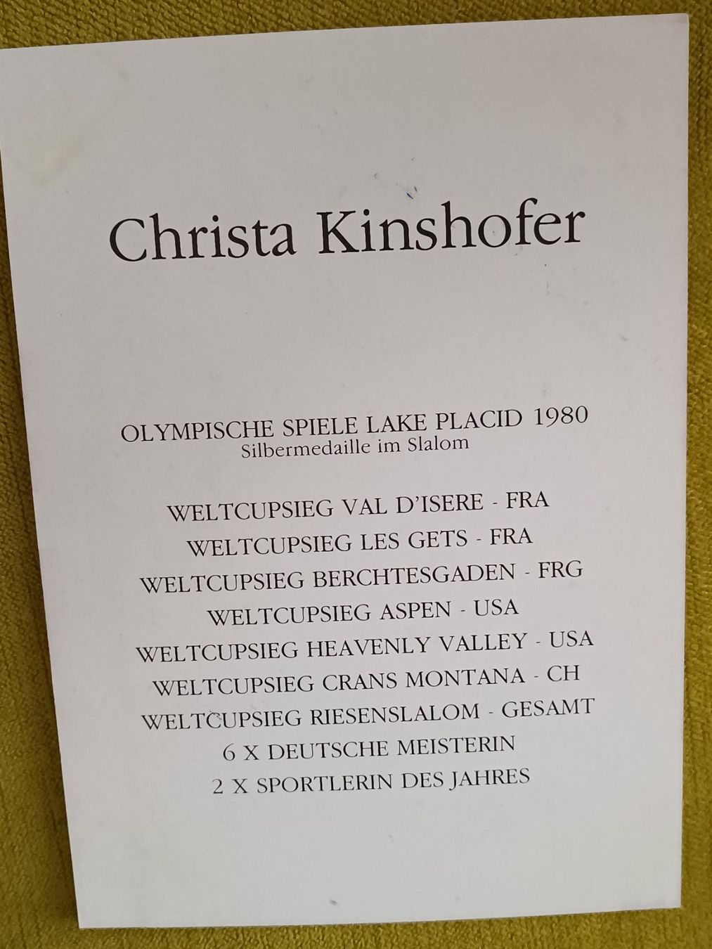 Autografi: Christa Kinshofer - Ski - Handsigniert – Usato da Menziken venduto da Artographs 1