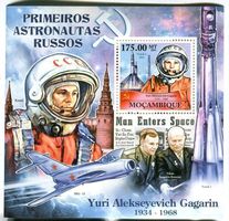 Block Raumfahrt. Juri Gagarin. Mosambik.