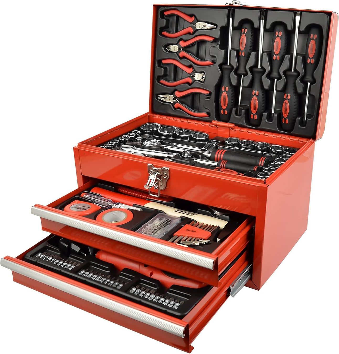 Tutti gli attrezzi: Mannesmann Werkzeugbox 155-teilig Stahlb Stahlblech Bitset – Nuovo e nell'imballaggio originale da Hundwil venduto da pak_b5sl