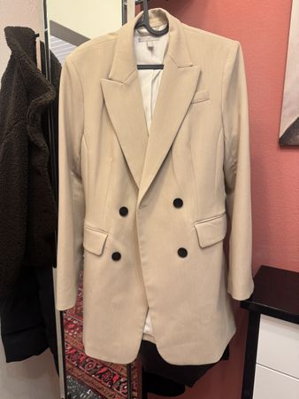 H&M Blazer Beige Grösse EUR 38 Doppelreiheriger Verschluss