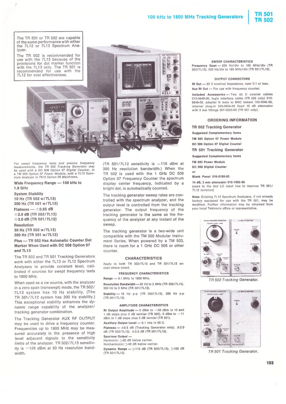 Messen: TEKTRONIX Spectrum Analyzer mit Tracking Generator – Gebraucht aus Steinhausen von  7