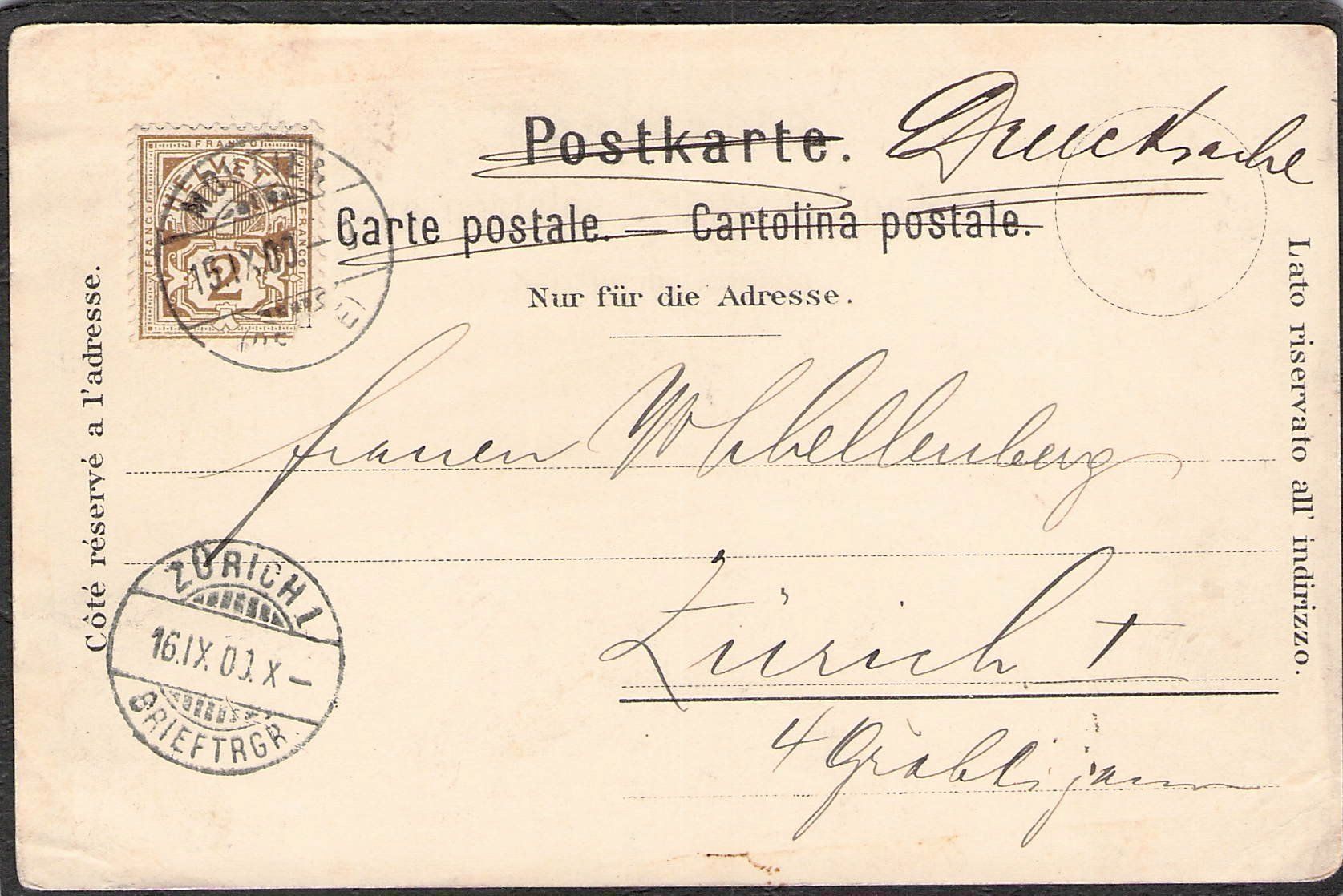 Ansichtskarten: ^Saluti da Lugano 1900 – Gebraucht aus Reichenburg von Pipo-67 1
