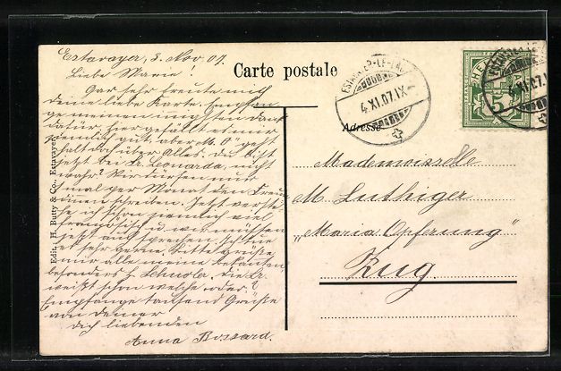 Cartoline postali: Estavayer-le-Lac, Institut du Sacré-Coe – Usato da Berlin venduto da bartko-reher 1