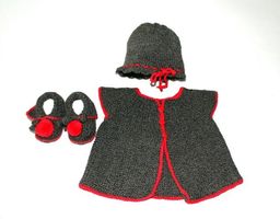 Babyset, handgestrickt, 0 - 6 Monate