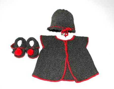 Babyset, handgestrickt, 0 - 6 Monate