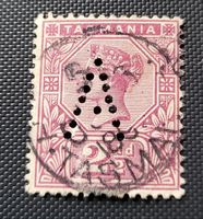 Australische Staaten - Tasmanien Perfins alte briefmarke