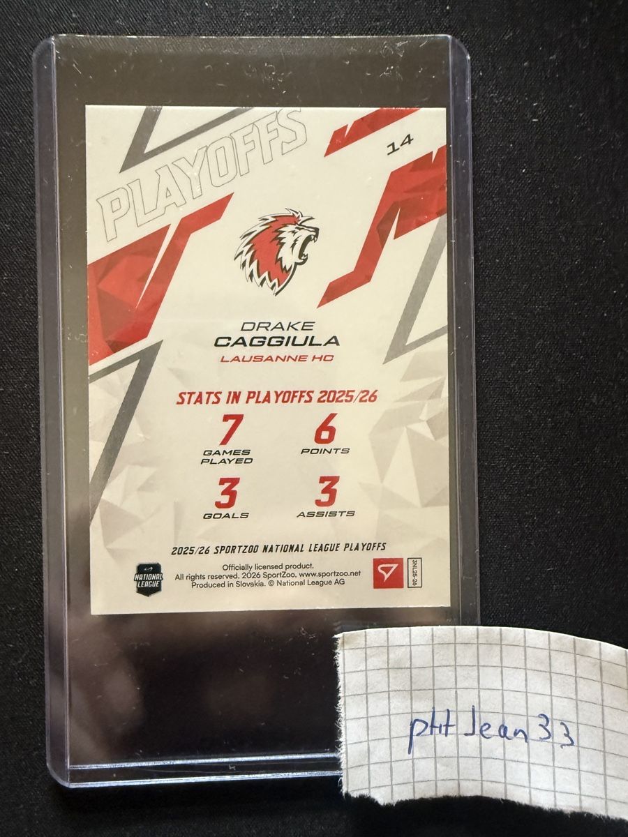Sportzoo Carte collezionabili: Sportzoo playoff - Caggiula gold parallel /10 – Nuovo (secondo la descrizione) da Fribourg venduto da ptitJean33 1