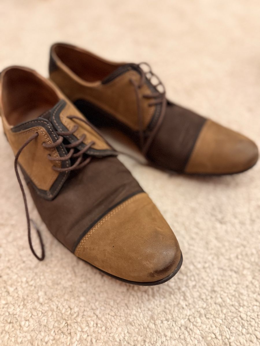 Scarpe da uomo: TREF Herren Schuhe, Gr. 41, braun/beige, Leder – Usato da Glattbrugg venduto da Toya77 1