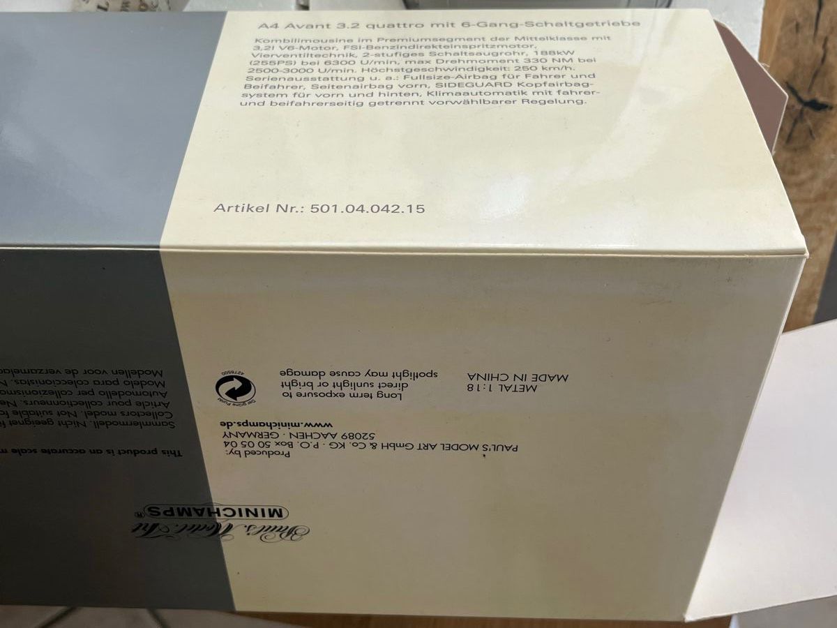 Minichamps Modellini d'auto: Audi A4 Avant 1/18 Minichamps – Nuovo (secondo la descrizione) da Léchelles venduto da Mlinspiration 7