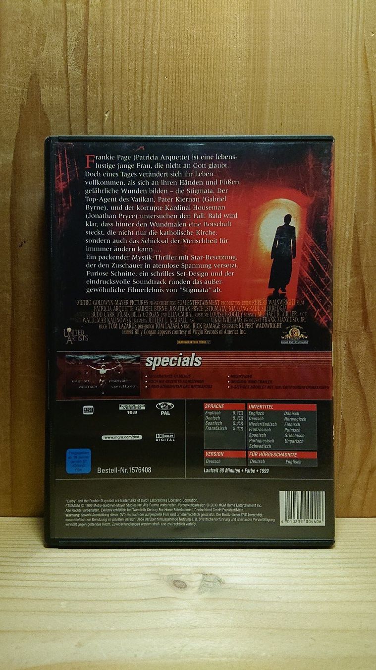 Tutti i DVDs: STIGMATA DVD mit Patricia Arquette – Usato da Wilderswil venduto da Exebub 1