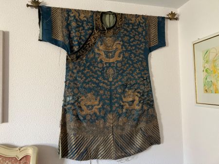 Chinesischer Mandarin Mantel, antik, restaurationsbedürftig