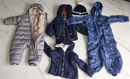 Baby Winter Kleider: 2 Anzüge, 2 Jacken, Mütze 86 grösser 