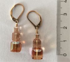 Boucles oreilles Ag doré & Swa. caramel / Ohrstecker vergold