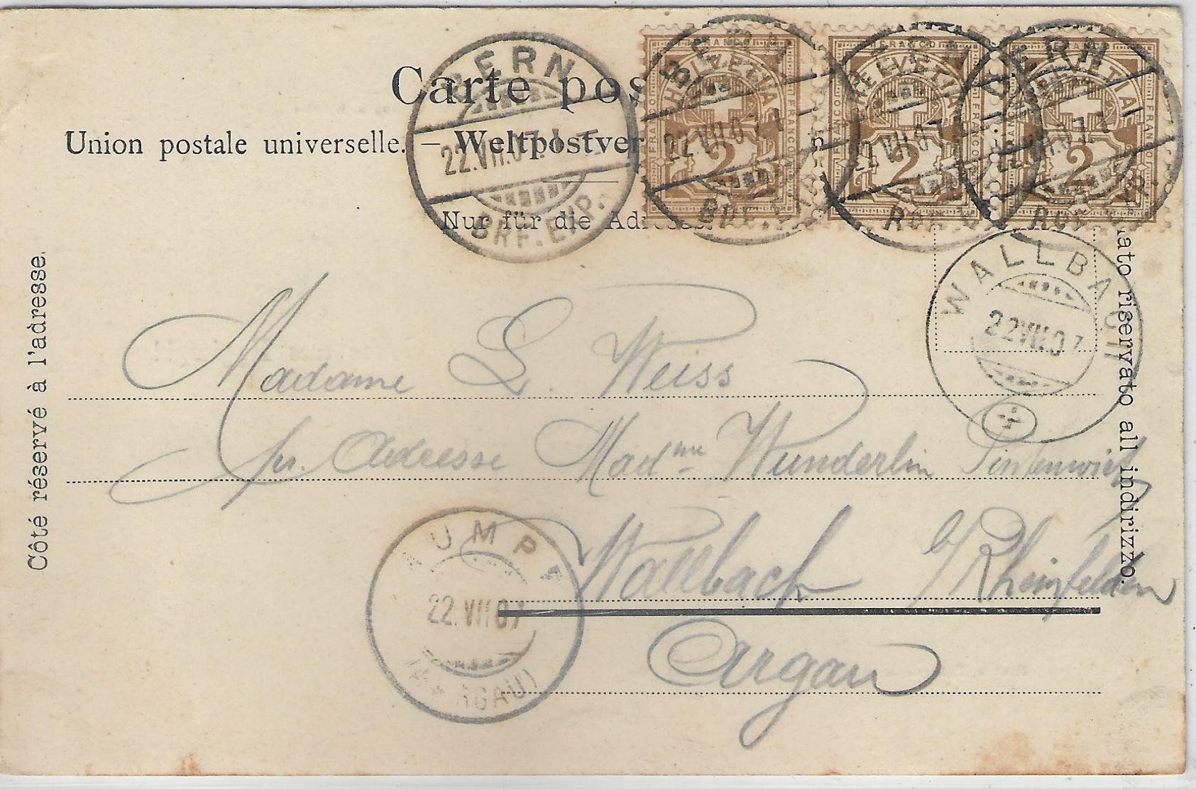 Cartoline postali: Gruss aus Eggiwyl Eggiwil - Post & Telegraph, Schulhaus – Usato da Ettingen venduto da Kartenplanet 1