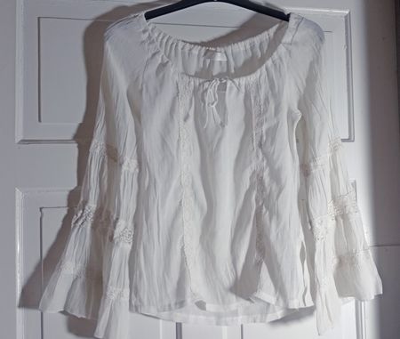 Belair Bluse mit Spitzen Fledermausärmel XS zu Nile NEU