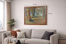 Original Gemälde Landschaft signiert – grosses Bild 75x65 cm