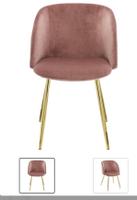 Fauteuil vintage rose poudré et pieds dorés - Chic! (52)