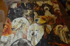 STOFF RESTE HUND - BAUMWOLLE - NEU - CM 150X150