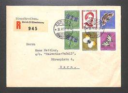 1951 Satzbrief Pro Juventute Einschreiben ZÜRICH RÄMISTRASSE