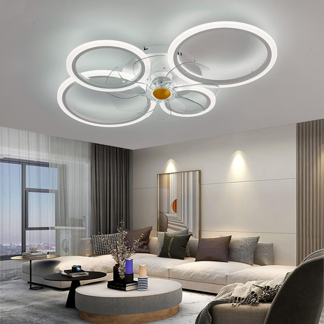 Lustres & lampes de plafonds: Deckenventilator mit Lampe LED dimmbar App & FB – Neuf avec emballage d'origine à Zürich par ausverkauf50 4