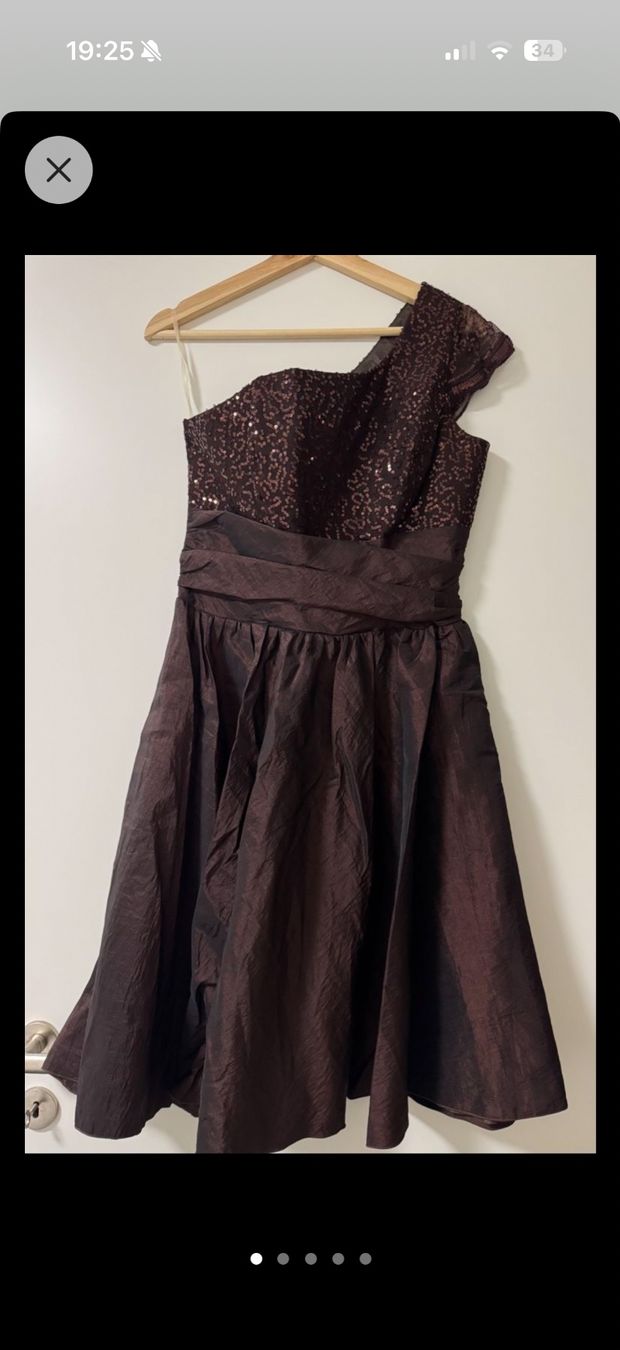 Vestiti: Schickes, glänzendes, braunes Partykleid Grösse 40 – Nuovo (secondo la descrizione) da Zumikon venduto da naiischoen 1