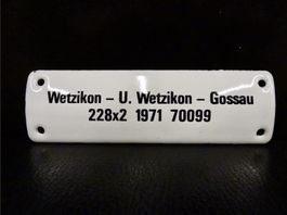 KLEINES ALTES EMAILSCHILD WETZIKON 1971