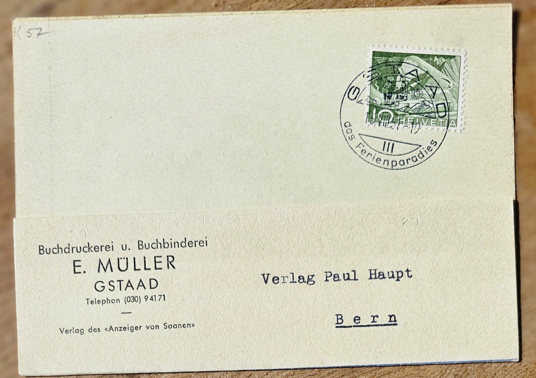 Tous les timbres: Sst Brief  GSTAAD 15.8.51 – Neuf (Voir description) à Les Valettes par Nuba1