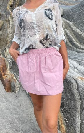 Gonna rosa in lino -tg M- perfetta per l'estate-nuovo