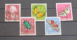 PJ 1957 Leonhard Euler und Insekten ganzer Satz gestempelt