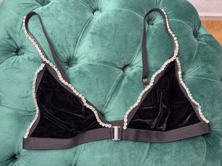 🖤Samt Bustier mit Strass, schwarz, Gr. S