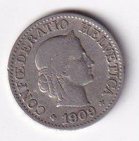 Schweiz 10 Rappen 1909 rar