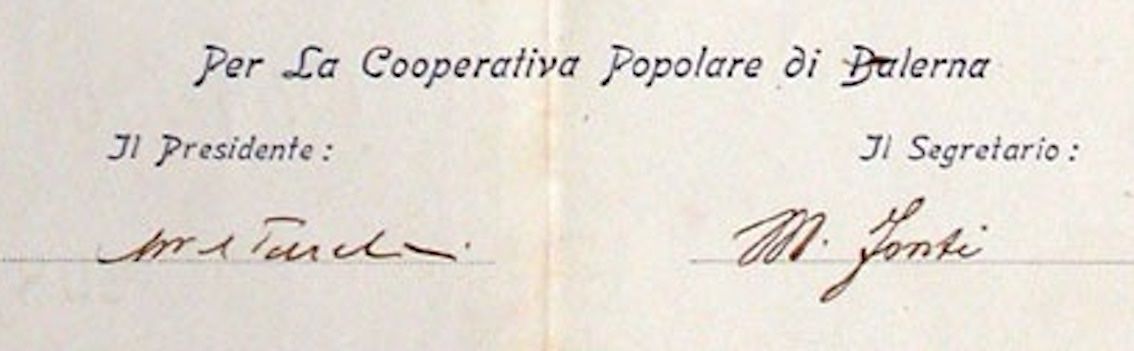 Documenti: Cooperativa Popolare Balerna - 1912 – Usato da Solothurn venduto da Sgasche 1