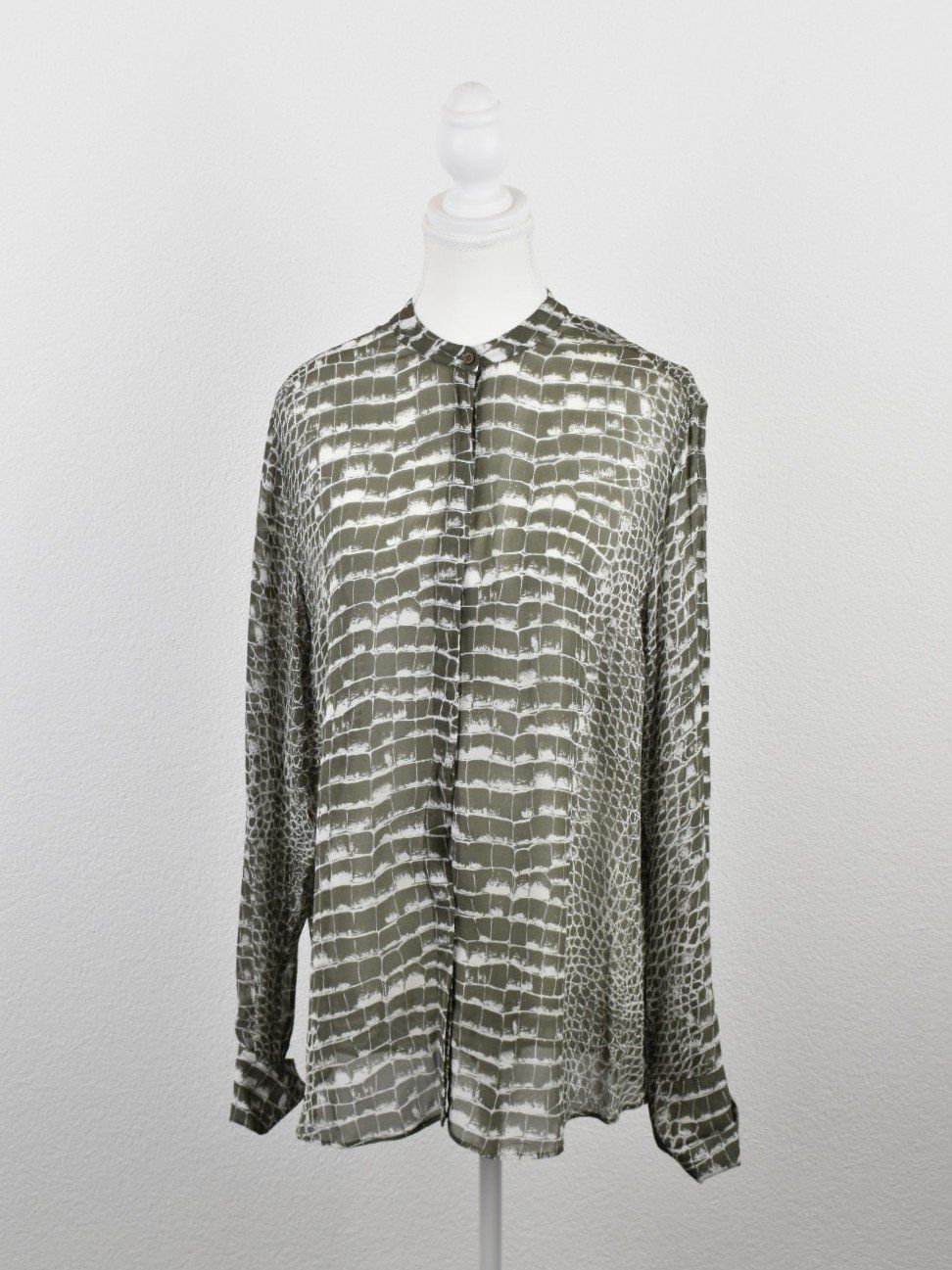 Hugo Boss Camicette: Boss Bluse, Gr.36, oversized, grün/offwhite – Nuovo (secondo la descrizione) da Nürensdorf venduto da 2ND_STORY