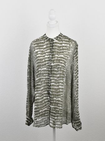 Boss Bluse, Gr.36, oversized, grün/offwhite