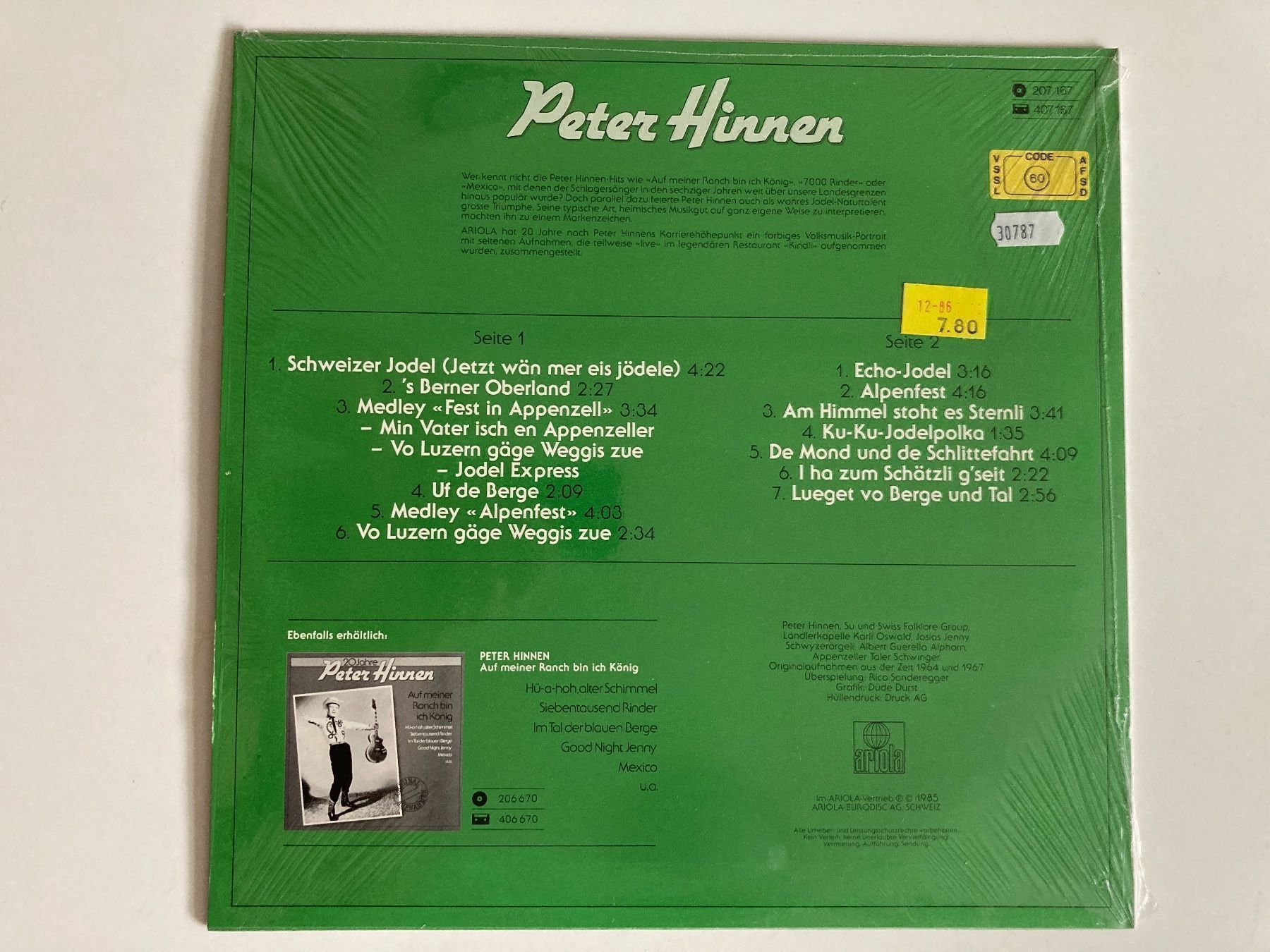 Dischi in vinile: 20 Jahre Peter Hinnen – Usato da Zürich venduto da Chaeffeler 1