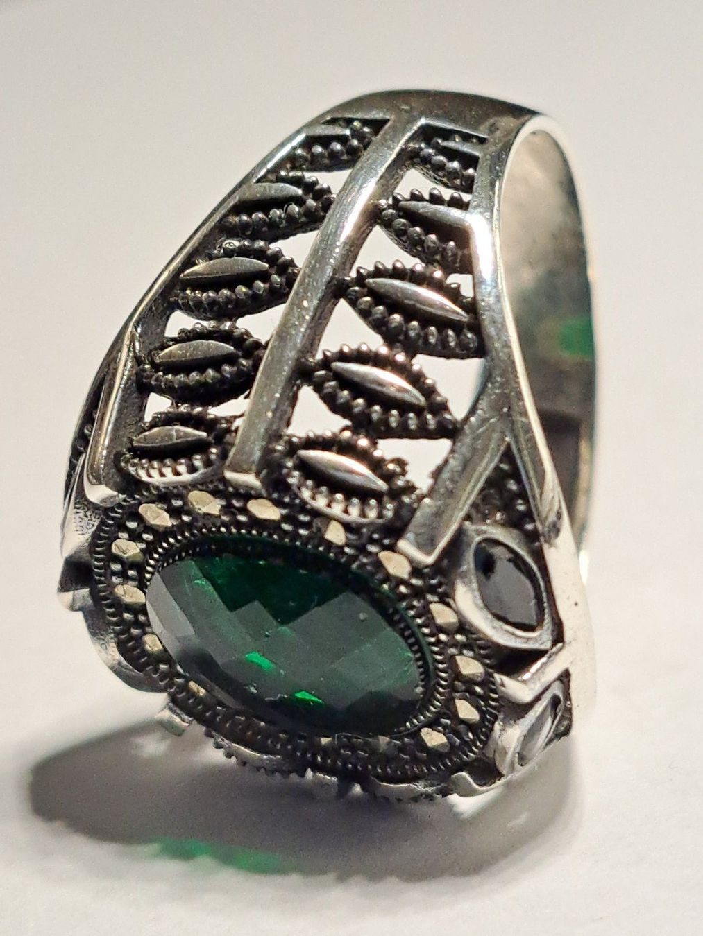 Ringe: 0020 - Bague en argent, Zircon vert, taille 60 – Neu und originalverpackt aus Neuchâtel von NIDAVELIR 2