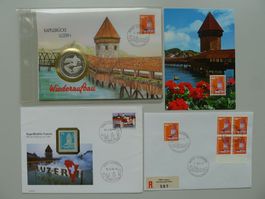TOPSAMMLUNG LUZERN 1913-2000, Kappelbrücke +Münzbriefe +BUCH